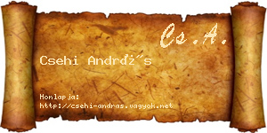 Csehi András névjegykártya